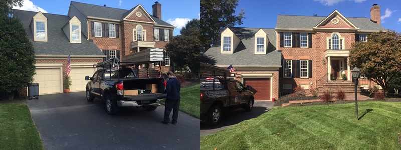 before and after garage door install Ashburn VA
